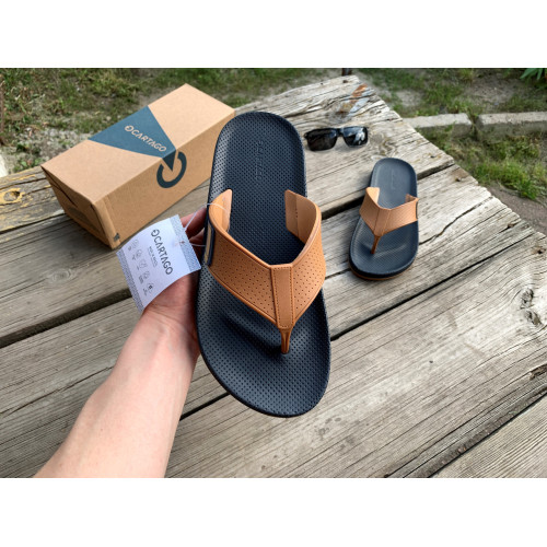 Чоловічі оригінальні в'єтнамки Cartago Beige Black бежеві з чорним