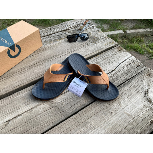 Чоловічі оригінальні в'єтнамки Cartago Beige Black бежеві з чорним