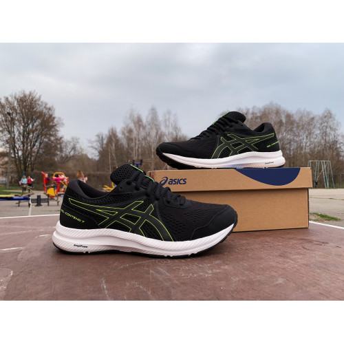 Мужские кроссовки для бега ASICS GEL-CONTEND 7 1011B040-003 Black/Hazard Green ОРИГИНАЛ