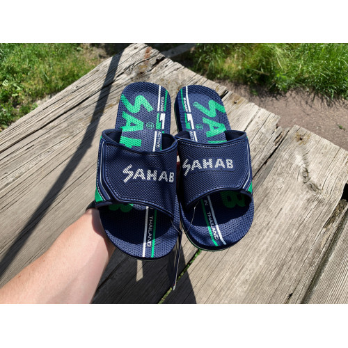 Мужские шлепанцы SAHAB SH 20-014M Сахаб Navy-Green синие с зеленым