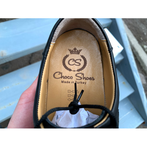 Мужские кожаные турецкие мокасины Choko Shoes черные из натуральной кожи