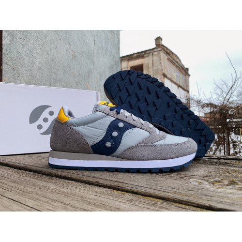 Мужские кроссовки Saucony Jazz Original 2044-605s Grey Yellow серые Оригинал