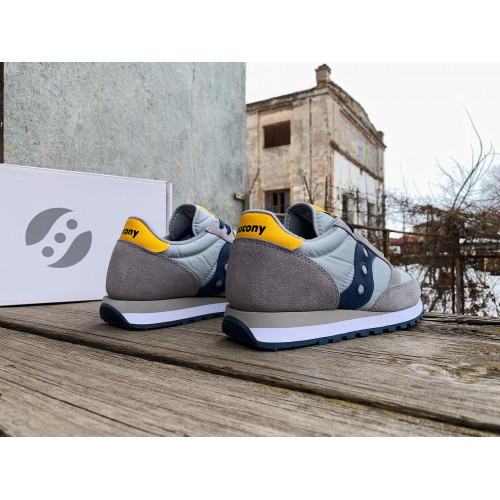 Мужские кроссовки Saucony Jazz Original 2044-605s Grey Yellow серые Оригинал