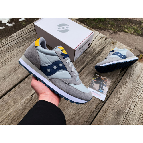 Мужские кроссовки Saucony Jazz Original 2044-605s Grey Yellow серые Оригинал