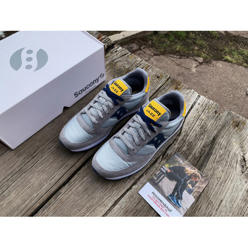 Мужские кроссовки Saucony Jazz Original 2044-605s Grey Yellow серые Оригинал