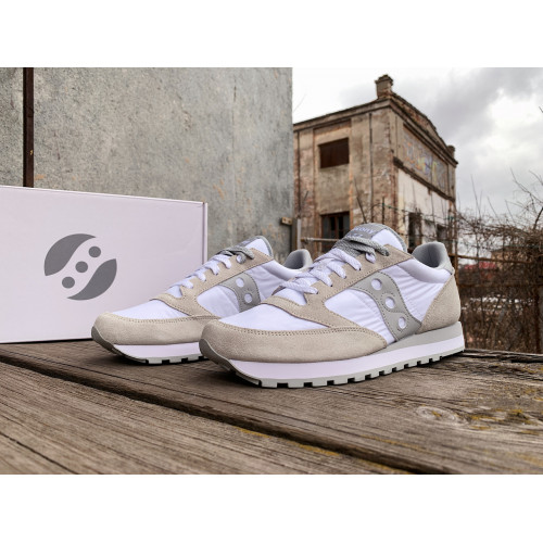 Мужские кроссовки Saucony Jazz Original 2044-396s White Grey белые с серым Оригинал