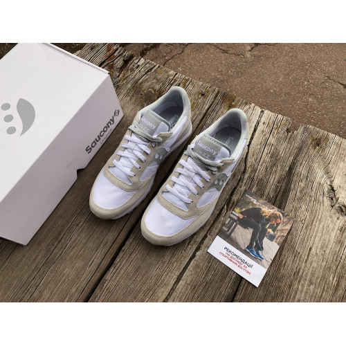 Мужские кроссовки Saucony Jazz Original 2044-396s White Grey белые с серым Оригинал