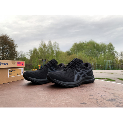 Мужские кроссовки для бега ASICS GEL-CONTEND 7 1011B040-001 Black/Carrier Grey черные ОРИГИНАЛ