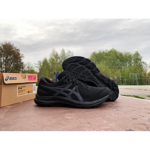 Мужские кроссовки для бега ASICS GEL-CONTEND 7 1011B040-001 Black/Carrier Grey черные ОРИГИНАЛ