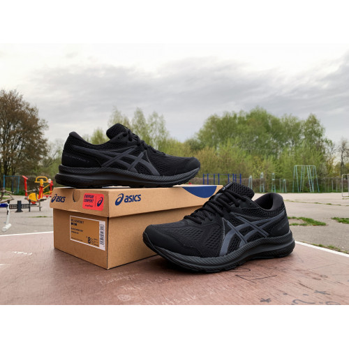 Мужские кроссовки для бега ASICS GEL-CONTEND 7 1011B040-001 Black/Carrier Grey черные ОРИГИНАЛ