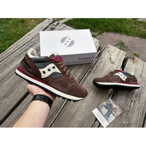 Мужские кроссовки Saucony Shadow Original 70780-3s Brown/Green коричневые Оригинал