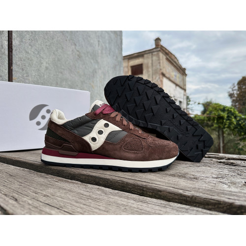 Мужские кроссовки Saucony Shadow Original 70780-3s Brown/Green коричневые Оригинал