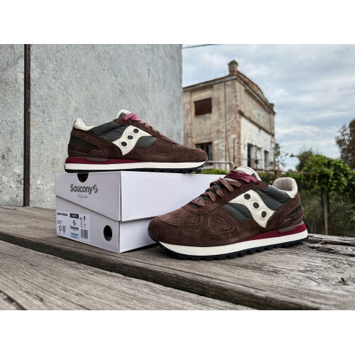 Мужские кроссовки Saucony Shadow Original 70780-3s Brown/Green коричневые Оригинал